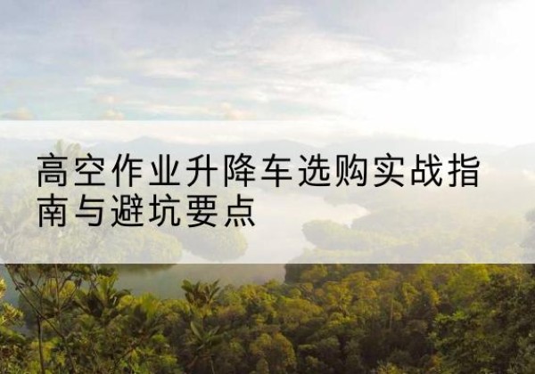 枞阳升降车怎么选-高空作业升降车选购实战指南与避坑要点