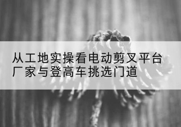 枞阳电动剪叉升降平台厂家-从工地实操看电动剪叉平台厂家与登高车挑选门道